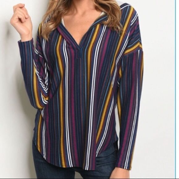Soft‎ Striped Hoodie - Picture 1 of 5